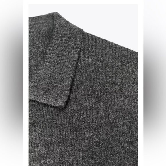 Zara FAUX FUR LAPEL KNIT CARDIGAN - Picture 9 of 9